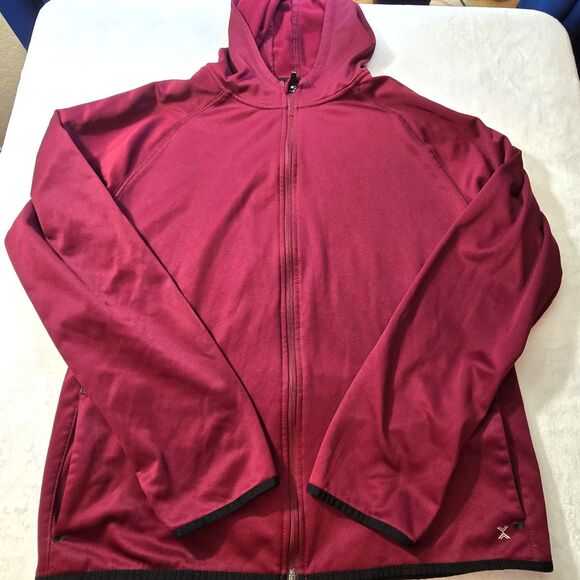 Xersion Womens SZ XXL Quick Dri Full Zip Hooded Athletic Jacket  Burgundy/Wine - Picture 1 of 5